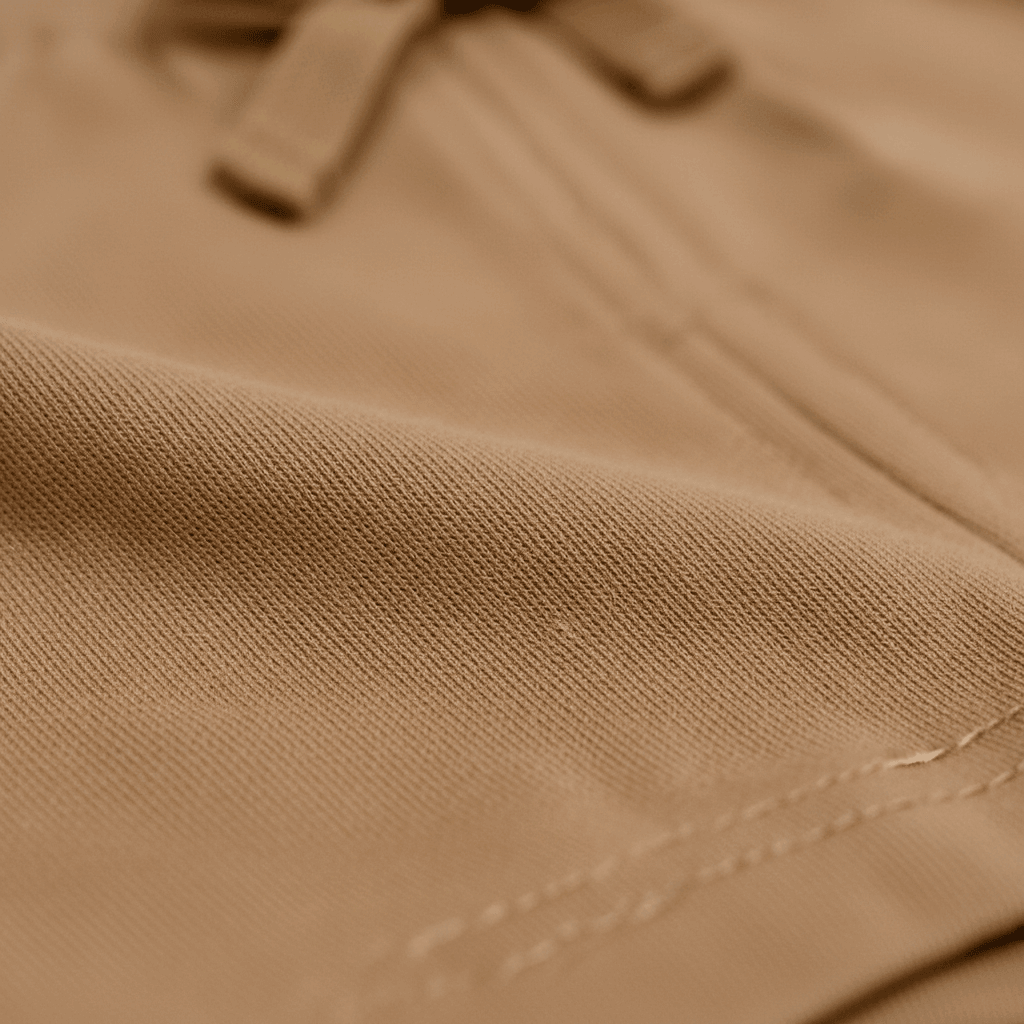 Soft organic baby clothing fabric with fine stitching details