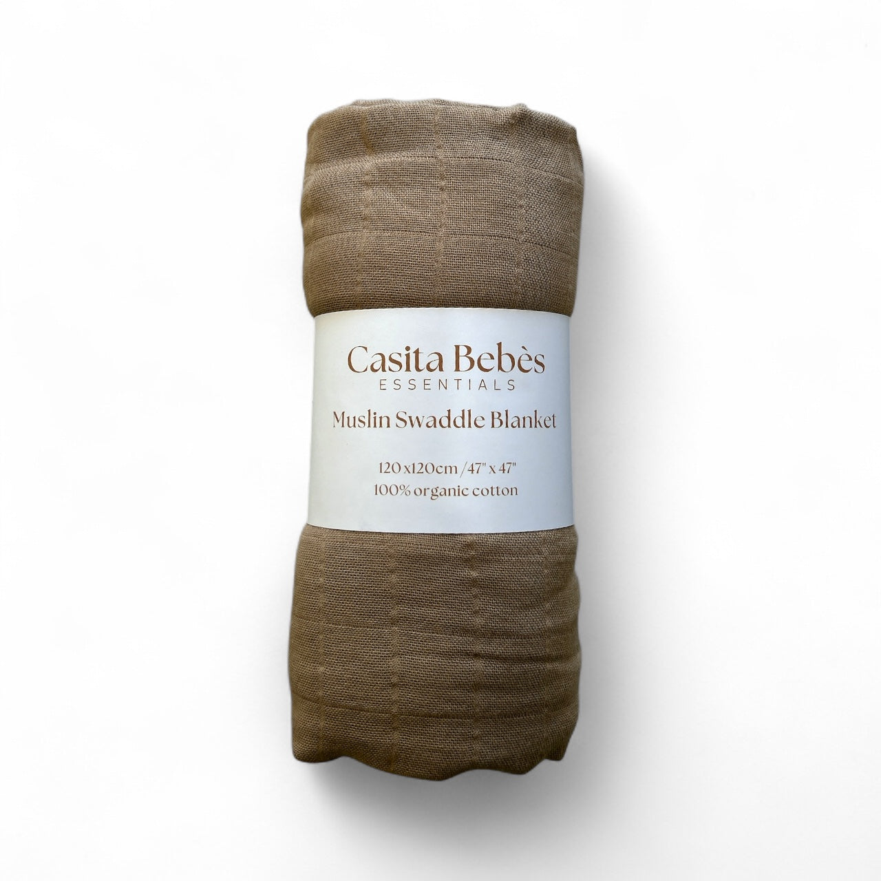 Casita Bebes Muslin Swaddle Blanket baby’s on a white background