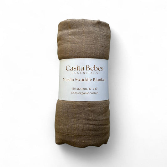 Organic cotton muslin swaddle blanket, soft and gentle for baby comfort