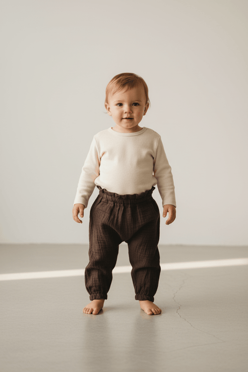 Baby_Model_Essentials_Bubble_Pant_Brown - Casita Bebès