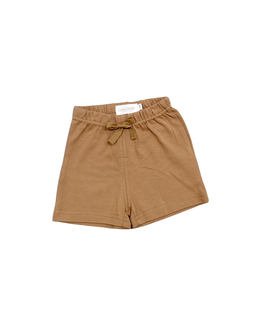Bay Brown shorts with an elastic waistband on a white background