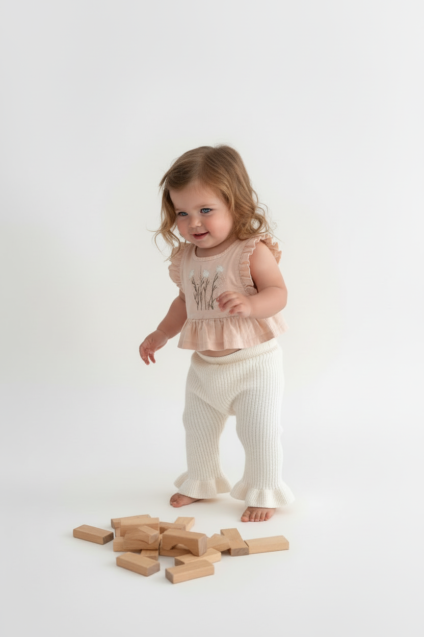 Mamīta Chunky Flared Pants Beige