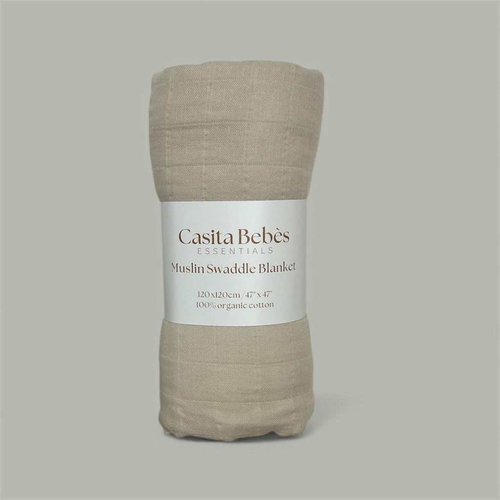 Organic cotton muslin swaddle blanket, soft and gentle for baby essentials